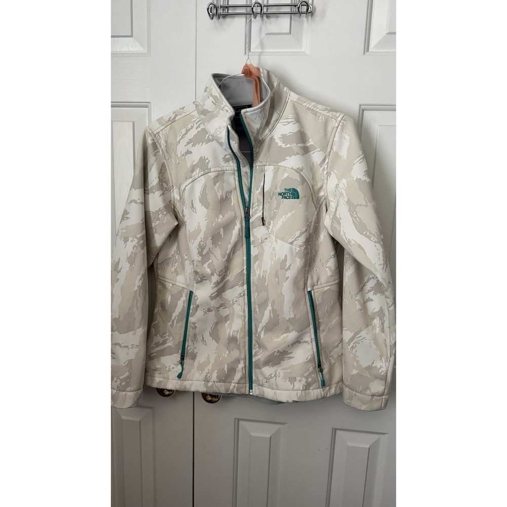 The North Face Neutral Camo Teal Blue Full Zip-Up Jacket Women's Size Large
